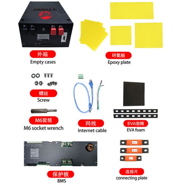 YTONG 16S 280Ah 300Ah 314Ah 15KW  Lifepo4 Battery Box Rack  DIY Kit 16S Jk BMS 51.2 48 V Voltage Battery