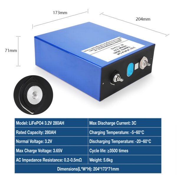 CALB LiFePO4 3.2V 280Ah 314Ah 9000 Cycle Life Rechargeable Grade A CALB LiFePO4 cell