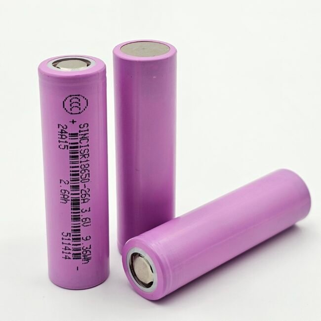 SINC Customized 18650 Battery Packs 2600mAh 3.6V LiFePO4 Custom 18650 2600mAh Lithium Ion Cells Cylindrical Battery
