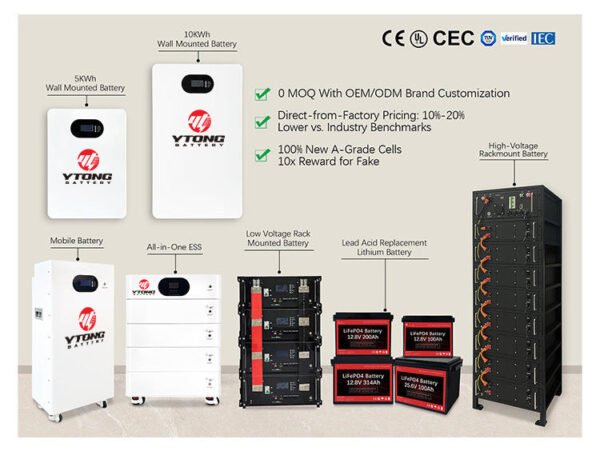 48V 51.2V 200ah Solar Battery Storage 10Kwh 20kwh 30kwh Lifepo4 Battery  51.2V Lithium Battery With Inverter for Home Solar System