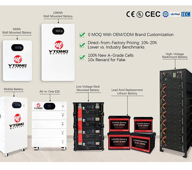 48V 100Ah 24V 200Ah Rack Battery System LiFePo4 Lithium Ion Hybrid Grid Can for Solar Energy 5kwh 30kwh Capacity