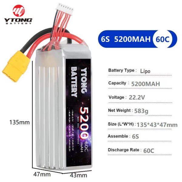 RC Boat Airplane Battery 6S 22.2v Lipo Battery 6000mAh 8000Mah 30C 50C 80C Power Li-polymer Battery Pack for Rc Drone