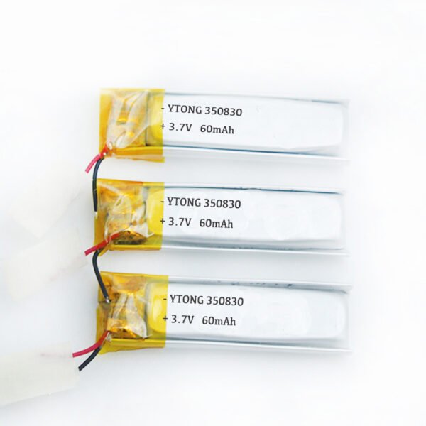China Manufacturer YTONG Batteries 350830 60mAh 3.7V polymer battery with PCB for bluetooth Devices