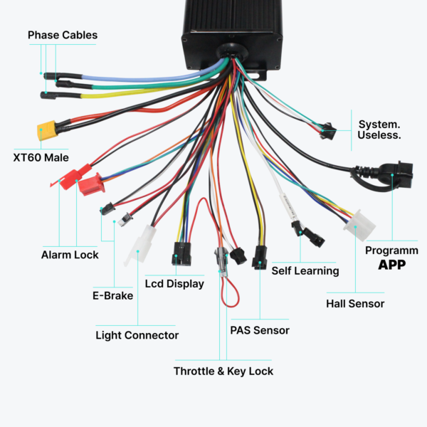 YTONG 48-72V 45A 60A Controller Electric Bike Conversionk Kit Programmable Function with UKC1 Display for 2000W 3000W