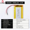 3.7V 1000mAh 523450 Lipo Battery