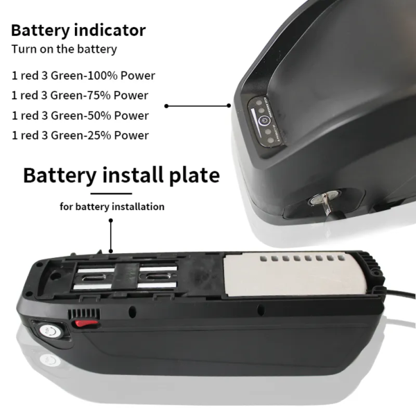 Customizable Downtube Battery 36v 48v 52v 10-20Ah 18650 Lithium Ion Battery Pack for Electric Bicycles Motorcycles and Scooters