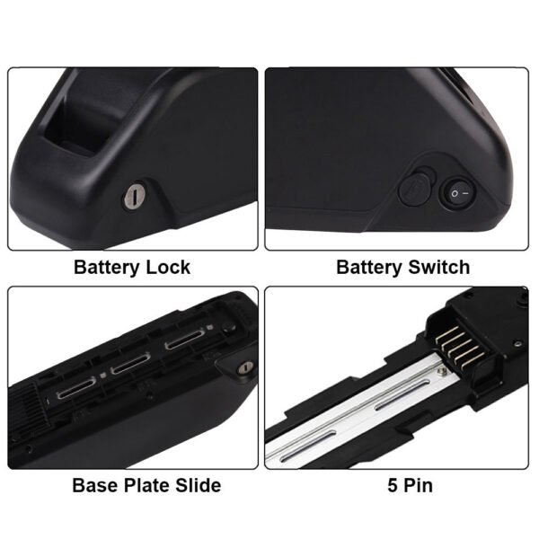 Downtube 48V 25Ah LG 50F Cells Electric Bike Battery 50A BMS & XT60 for High Power 1500W-2000W Motors