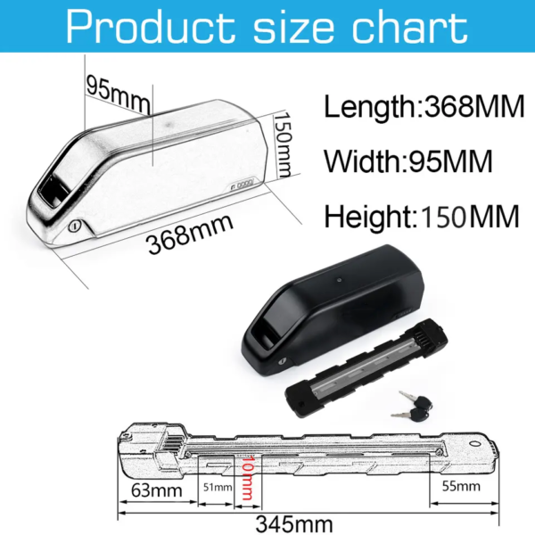 Downtube 48V 25Ah LG 50F Cells Electric Bike Battery 50A BMS & XT60 for High Power 1500W-2000W Motors