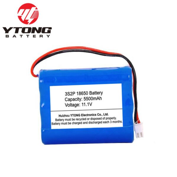 Factory Grade a 11.1V 5000mAh 3S2P 18650 LiFePO4 Battery Pack with PCM Protection one year Warranty for Equipment Manufacturers