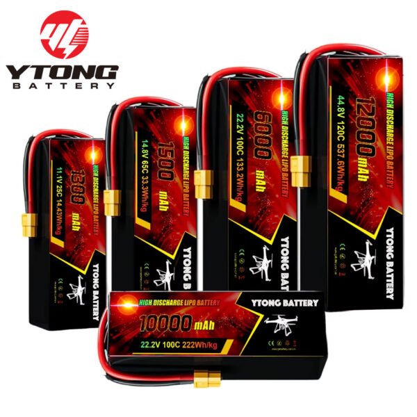 高倍率22.2v 5.5ah 5 High Power 6S 22.2V Lipo Battery 3S 6S 60C 100C 6000mAh 8000mAh 10000mAh 11.1V 22.2V RC Toy Drone Battery for FPV UAV Drone