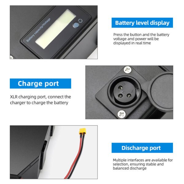Customizable Electric Bike Batteries 48V 35Ah 50AMP Lithium Triangle Battery Pack With Charger and BMS