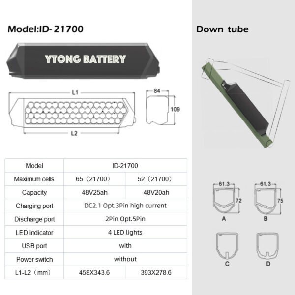 Dorado Electric Bike Battery 36v 48v 10.5Ah-30Ah Lithium Ion Battery for 250w 500w 750w 1000w 1500w Electric Bike Motor