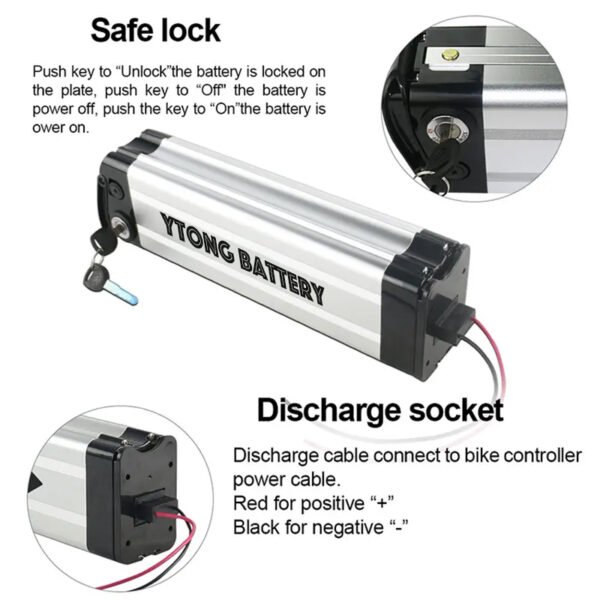 银鱼电池 5 Factory Direct sell 24/36/48V Silverfish Discharge Electric Bicycle Battery Pack Cylindrical Lithium Ion Anti-Theft Cross-Border Access