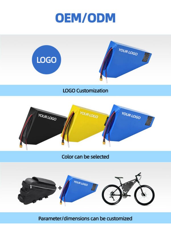 Cheap Triangle E-bike 1500W 36v 72v 60V 52V 48v Lithium Ion Battery Pack Triangle Battery 72v 30ah 40ah 35ah 15ah 25ah