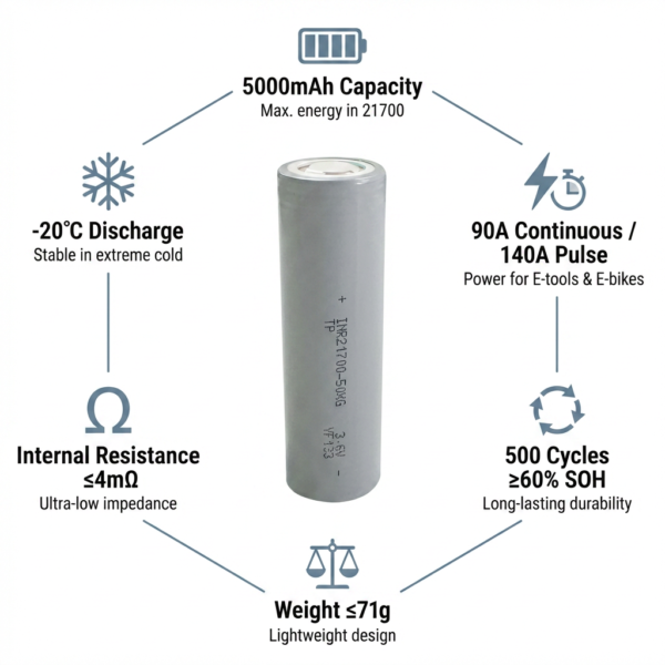 INR21700 5000mAh 90A battery