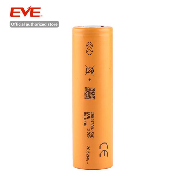 EVE INR21700 58E 3.6V 5700mAh 16.8A Discharge Rechargeable Cylindrical Lithium Ion Batteries Pack Li Ion Cells E-bike Battery